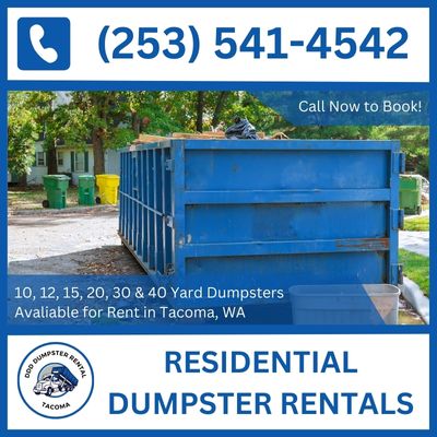 Professional Residential Dumpster Rental for Tacoma, Washington - DDD Dumpster Rental Tacoma